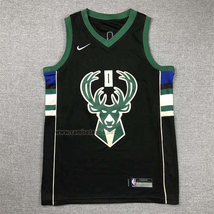 Camiseta Nino Milwaukee Bucks Damian Lillard NO 0 Statement 2018-19 Negro